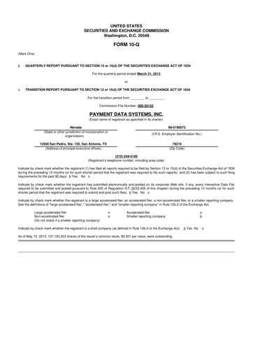 Vorschaubild Usio 10-Q Quartalsbericht 2013 