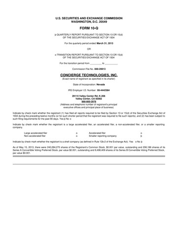 Thumbnail the Marygold Companies 10-Q Quarterly Report FY2013 