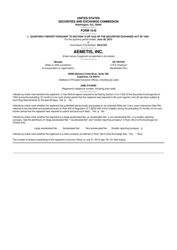 Thumbnail Aemetis 10-Q Quarterly Report FY2013 