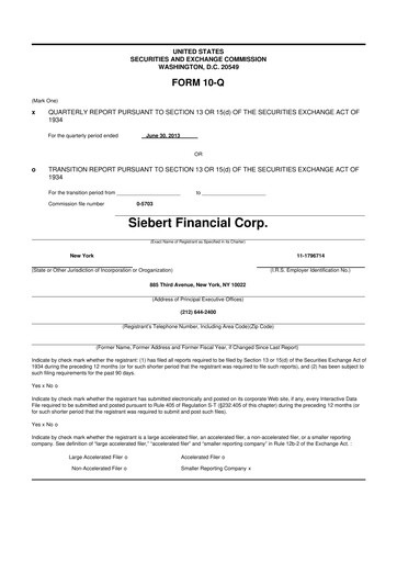 Thumbnail Siebert Financial 10-Q Quarterly Report FY2013 