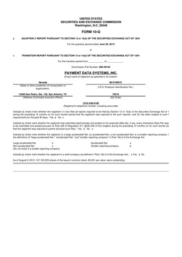 Vorschaubild Usio 10-Q Quartalsbericht 2013 