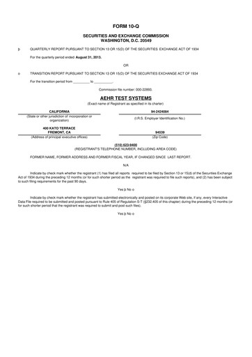 Thumbnail Aehr Test Systems 10-Q Quarterly Report FY2014 