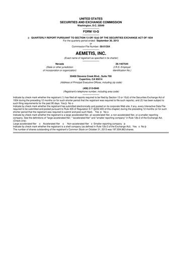 Thumbnail Aemetis 10-Q Quarterly Report FY2013 