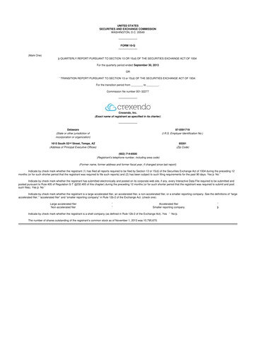 Thumbnail Crexendo 10-Q Quarterly Report FY2013 