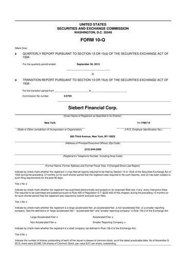 Thumbnail Siebert Financial 10-Q Quarterly Report FY2013 