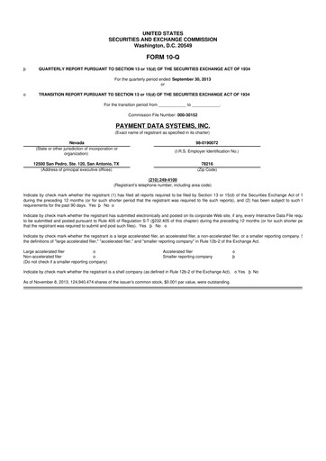 Vorschaubild Usio 10-Q Quartalsbericht 2013 