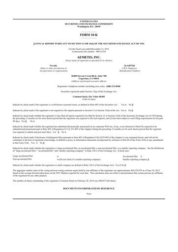 Thumbnail Aemetis 10-K Annual Report 2013