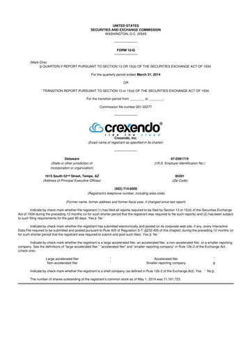 Thumbnail Crexendo 10-Q Quarterly Report FY2014 