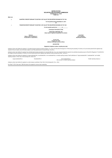 Thumbnail Kingstone Companies 10-Q Quarterly Report FY2014 