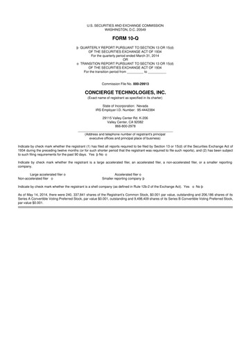 Thumbnail the Marygold Companies 10-Q Quarterly Report FY2014 