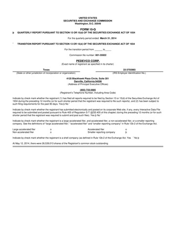 Thumbnail PEDEVCO
 10-Q Quarterly Report FY2014 