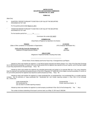 Thumbnail CorMedix 10-Q Quarterly Report FY2014 
