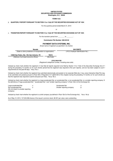 Vorschaubild Usio 10-Q Quartalsbericht 2014 