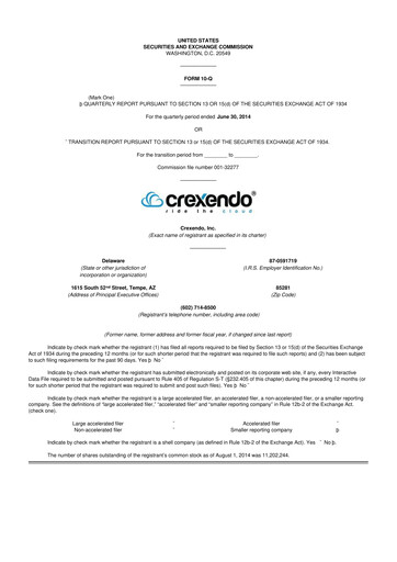 Thumbnail Crexendo 10-Q Quarterly Report FY2014 
