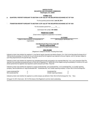 Thumbnail PEDEVCO
 10-Q Quarterly Report FY2014 