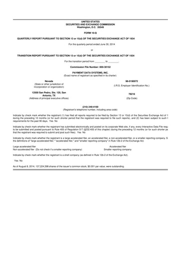 Vorschaubild Usio 10-Q Quartalsbericht 2014 