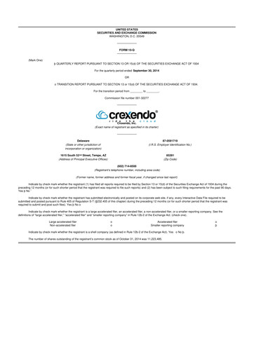 Thumbnail Crexendo 10-Q Quarterly Report FY2014 