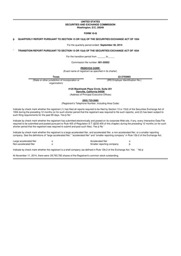 Thumbnail PEDEVCO
 10-Q Quarterly Report FY2014 