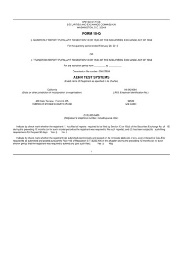 Thumbnail Aehr Test Systems 10-Q Quarterly Report FY2015 