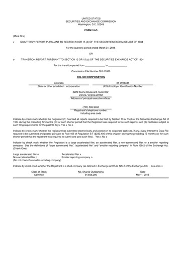 Thumbnail Cel-Sci

 10-Q Quarterly Report FY2015 