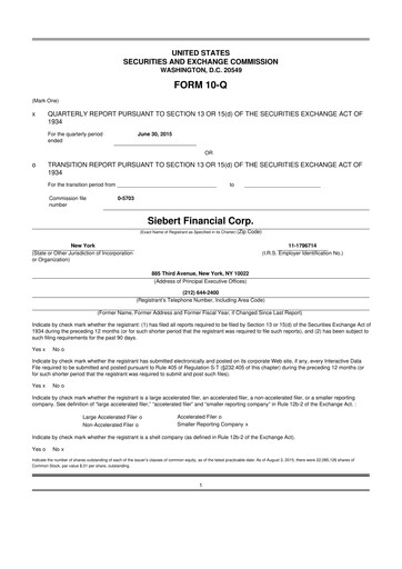 Thumbnail Siebert Financial 10-Q Quarterly Report FY2015 