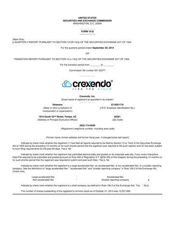 Thumbnail Crexendo 10-Q Quarterly Report FY2015 