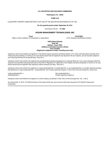 Thumbnail Sanara MedTech 10-Q Quarterly Report FY2015 