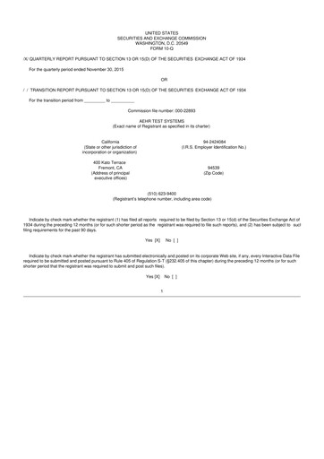 Thumbnail Aehr Test Systems 10-Q Quarterly Report FY2016 