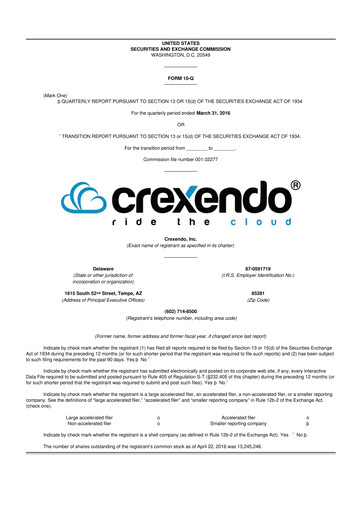 Thumbnail Crexendo 10-Q Quarterly Report FY2016 