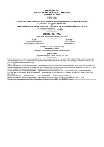 Thumbnail Aemetis 10-Q Quarterly Report FY2016 