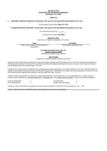 Thumbnail PEDEVCO
 10-Q Quarterly Report FY2016 