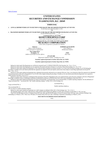 Miniature Anywhere Real Estate 10-K Rapport annuel 2011