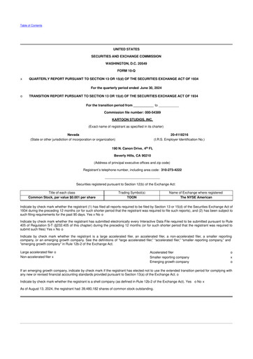 Vorschaubild Kartoon Studios 10-Q Quartalsbericht 2024 