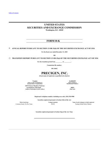 Thumbnail Precigen 10-K Annual Report 2020