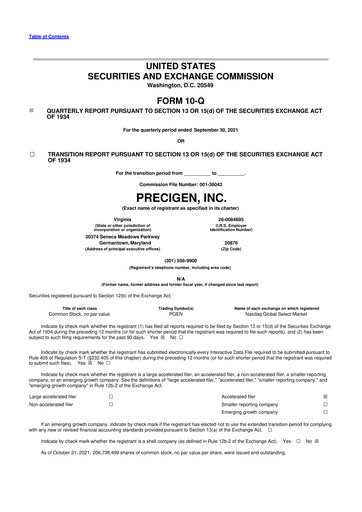 Thumbnail Precigen 10-Q Quarterly Report FY2021 