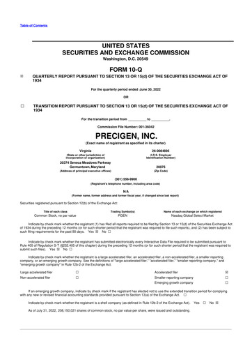 Thumbnail Precigen 10-Q Quarterly Report FY2022 