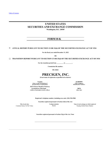 Thumbnail Precigen 10-K Annual Report 2022