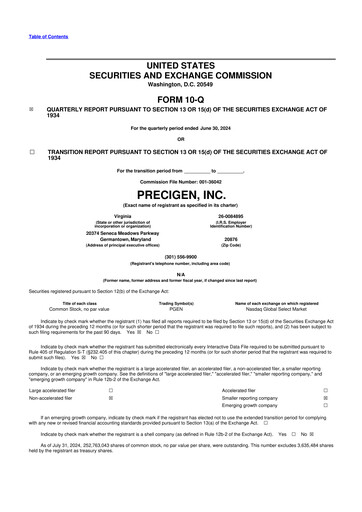 Thumbnail Precigen 10-Q Quarterly Report FY2024 