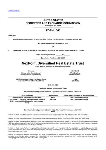 Thumbnail NexPoint Diversified Real Estate Trust 10-K Annual Report 2022
