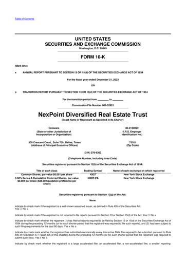 Thumbnail NexPoint Diversified Real Estate Trust 10-K Annual Report 2023