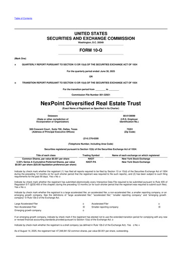 Thumbnail NexPoint Diversified Real Estate Trust 10-Q Quarterly Report FY2025 