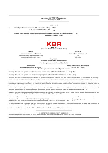 Thumbnail KBR
 10-K Annual Report 2014