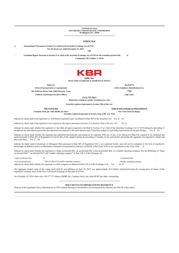 Thumbnail KBR
 10-K Annual Report 2015