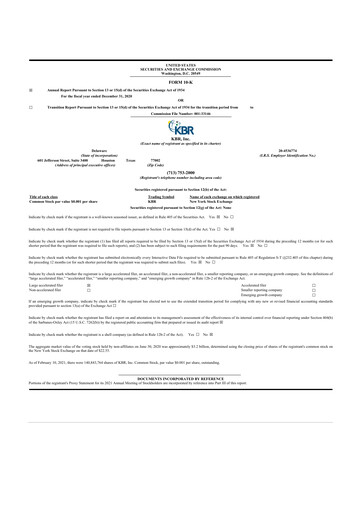 Thumbnail KBR
 10-K Annual Report 2020