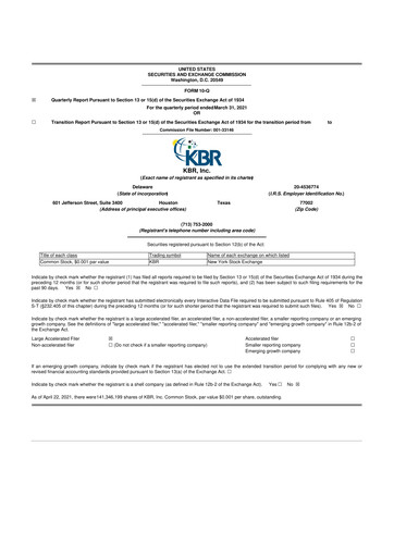 Thumbnail KBR
 10-Q Quarterly Report FY2021 