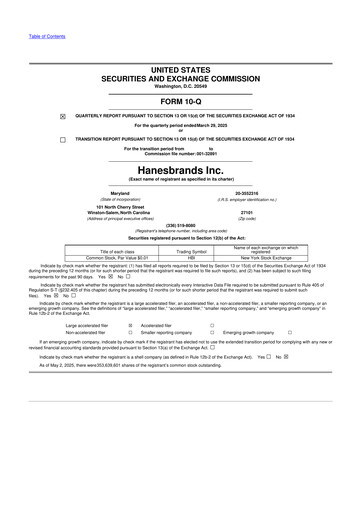 Thumbnail Hanesbrands
 10-Q Quarterly Report FY2025 