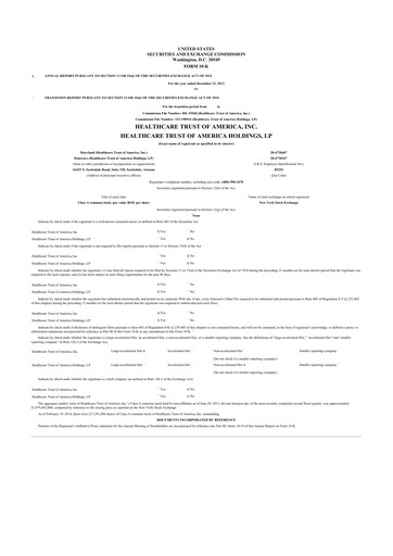Thumbnail Healthcare Realty Trust 10-K Annual Report 