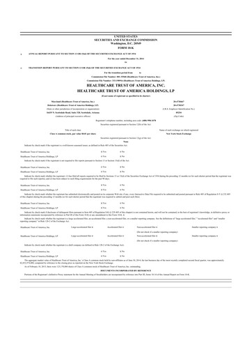 Thumbnail Healthcare Realty Trust 10-K Annual Report 