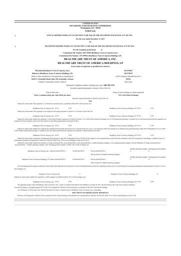 Thumbnail Healthcare Realty Trust 10-K Annual Report 