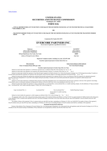 Thumbnail Evercore 10-K Annual Report 2013